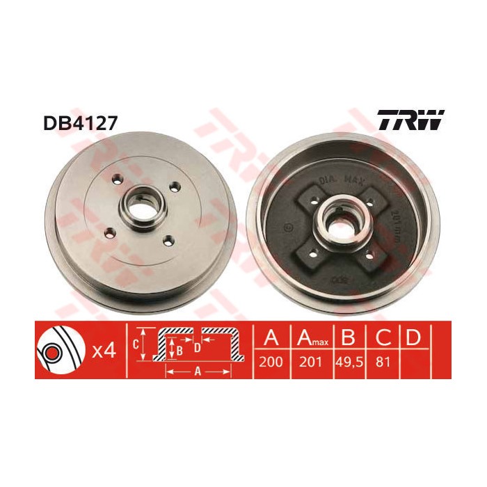 TRW Bremstrommel DB4127