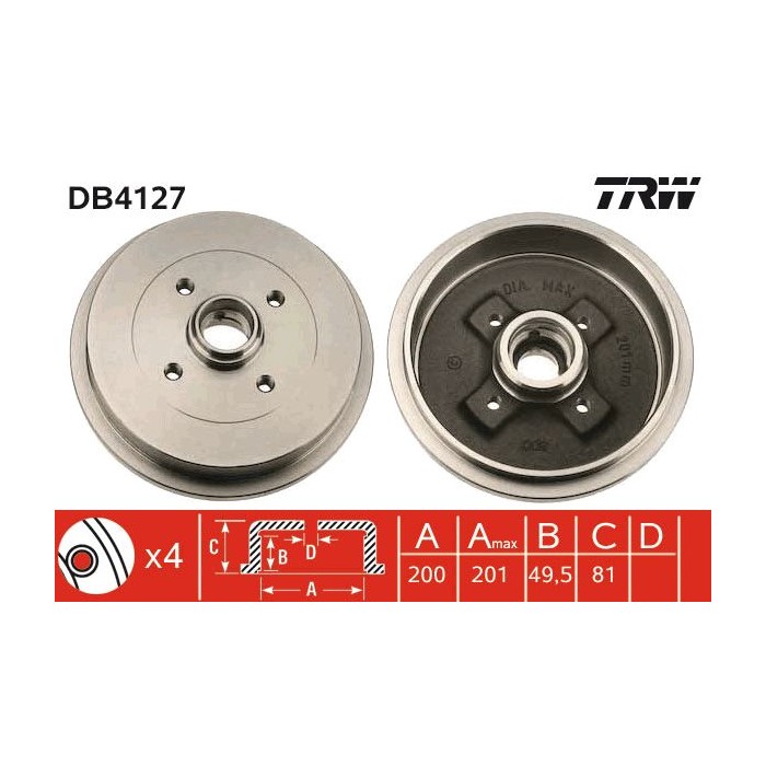 TRW Bremstrommel DB4127