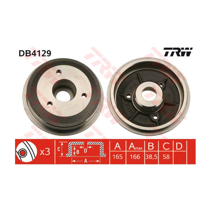 TRW Bremstrommel DB4129
