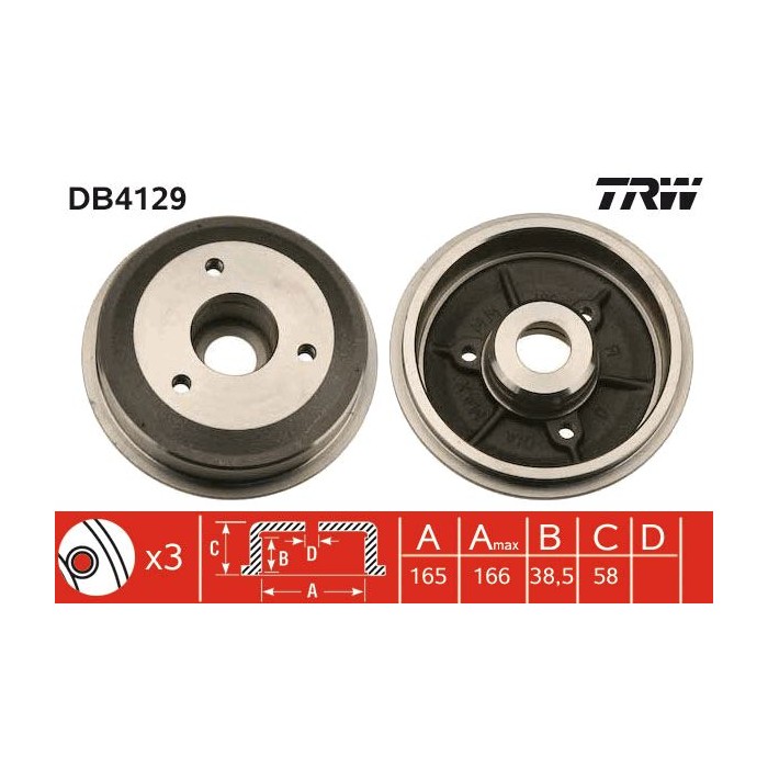TRW Bremstrommel DB4129