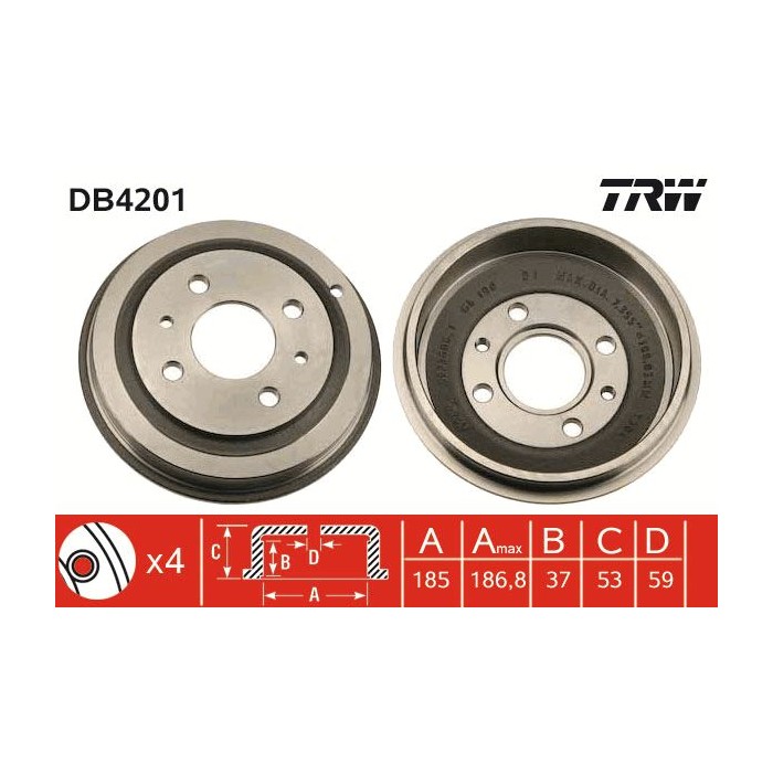 TRW Bremstrommel DB4201