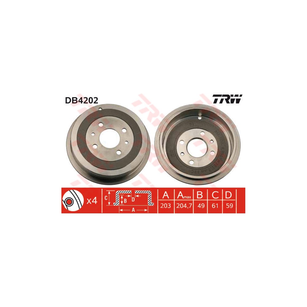 TRW Bremstrommel DB4202