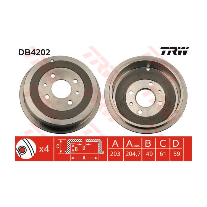 TRW Bremstrommel DB4202