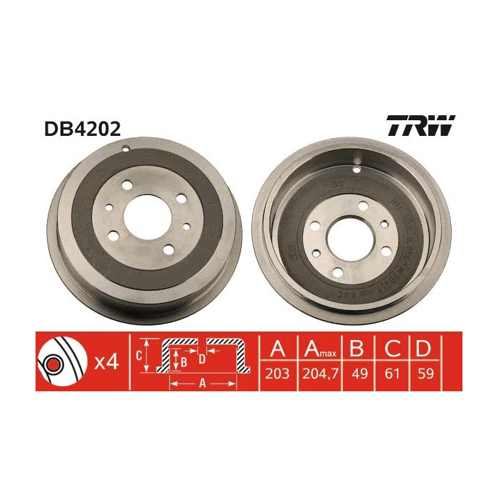 TRW Bremstrommel DB4202