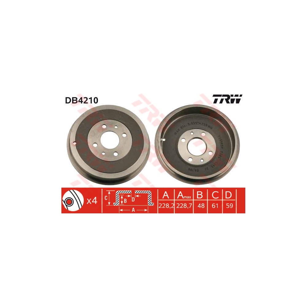 TRW Bremstrommel DB4210