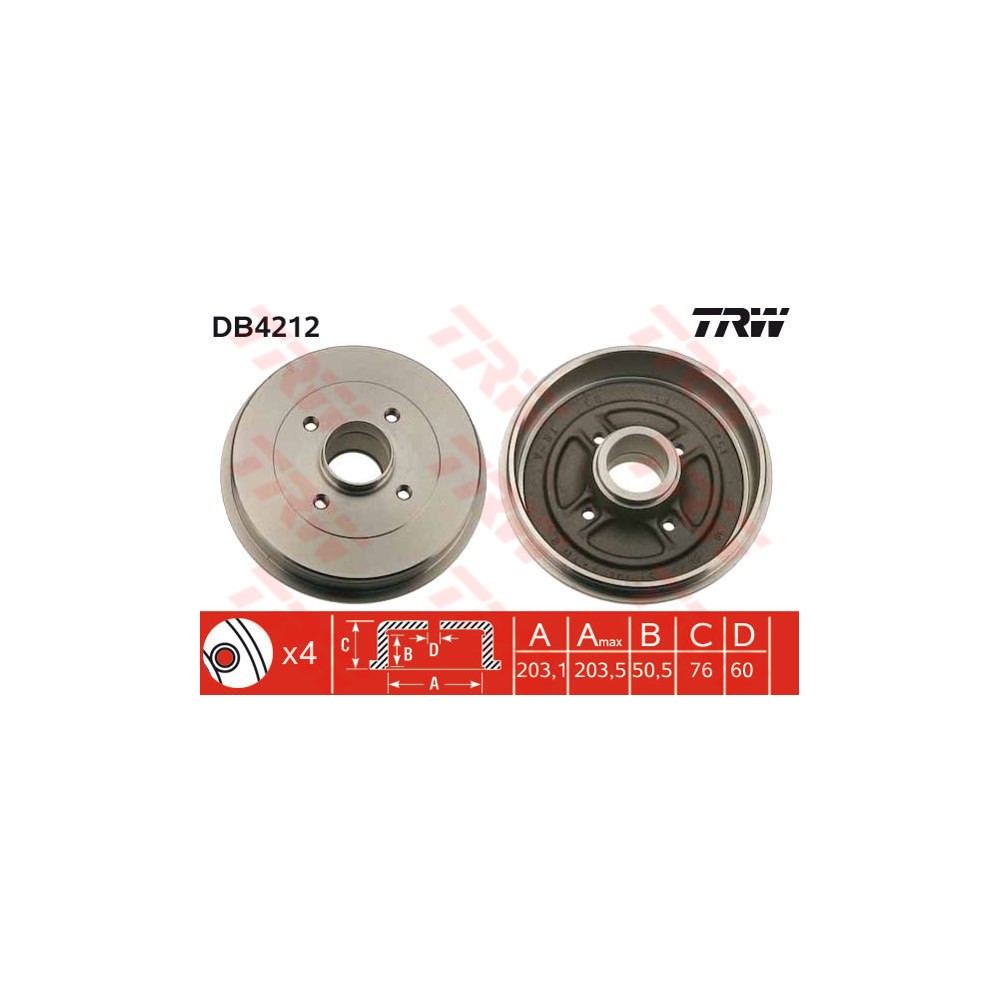 TRW Bremstrommel DB4212