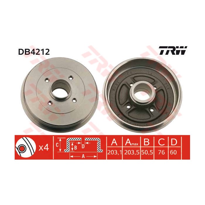 TRW Bremstrommel DB4212
