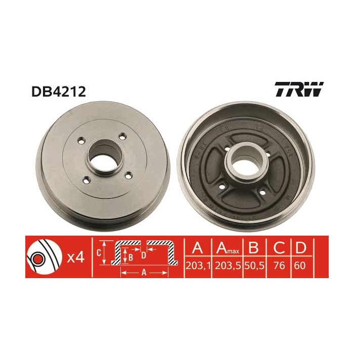 TRW Bremstrommel DB4212