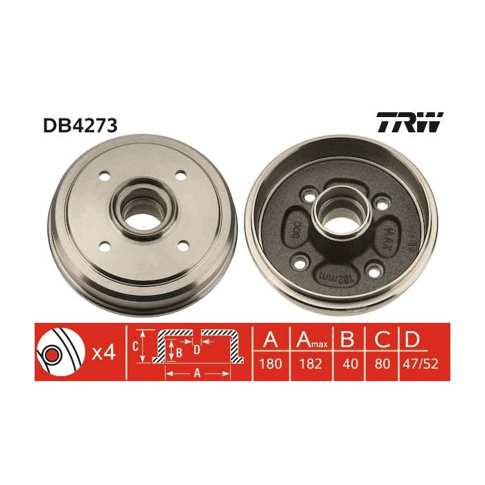 TRW Bremstrommel DB4273