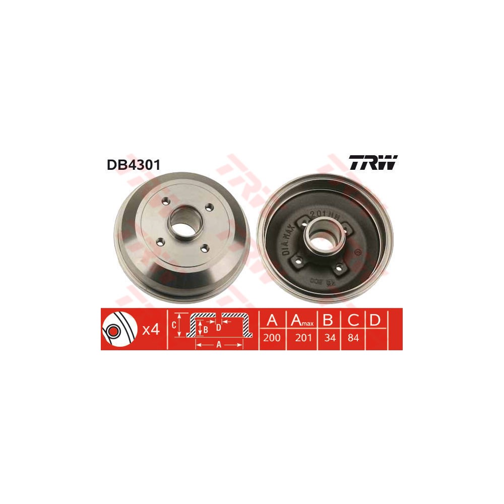 TRW Bremstrommel DB4301