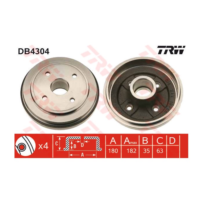 TRW Bremstrommel DB4304