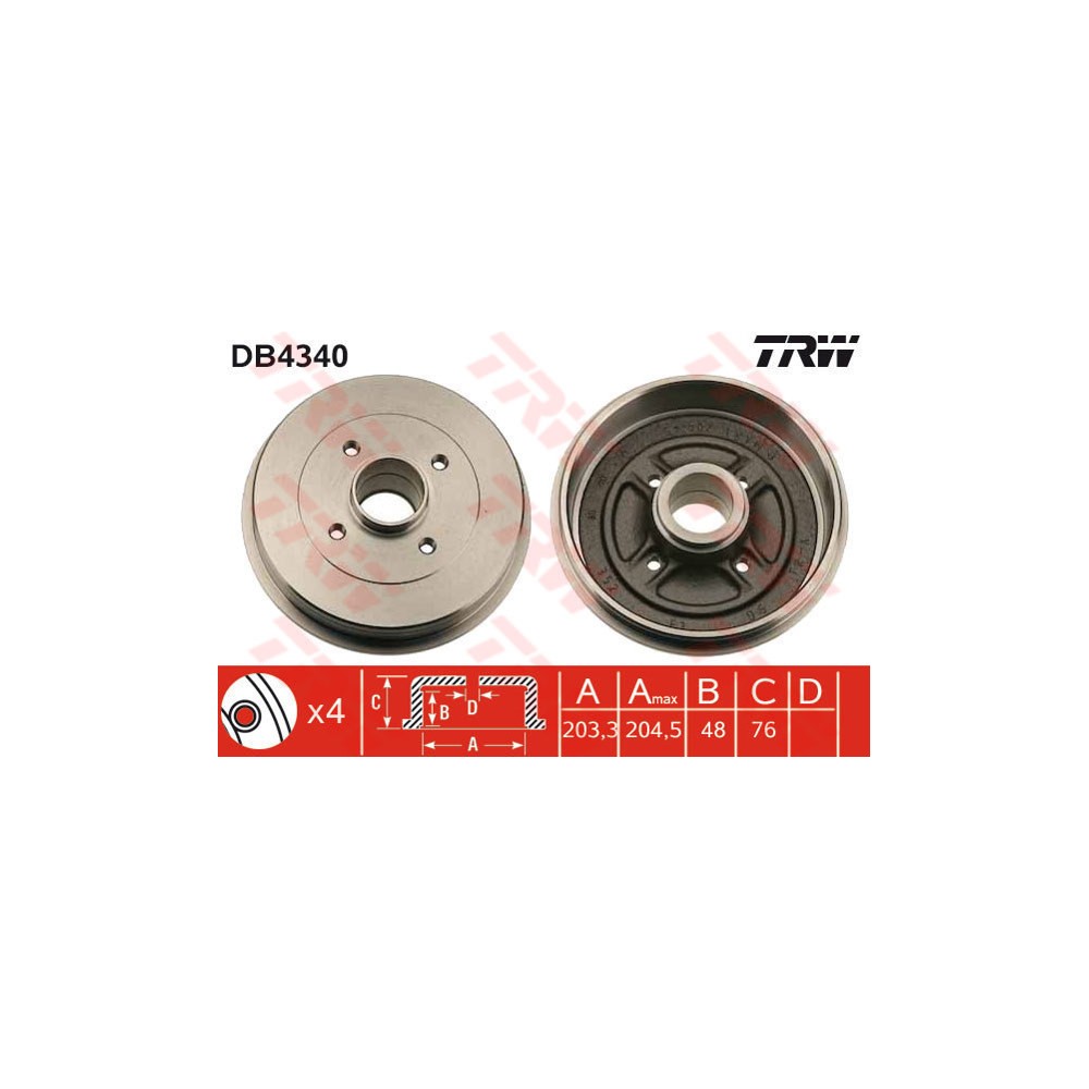 TRW Bremstrommel DB4340