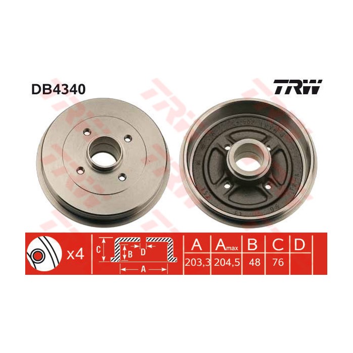 TRW Bremstrommel DB4340