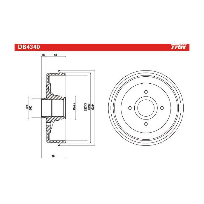 TRW Bremstrommel DB4340