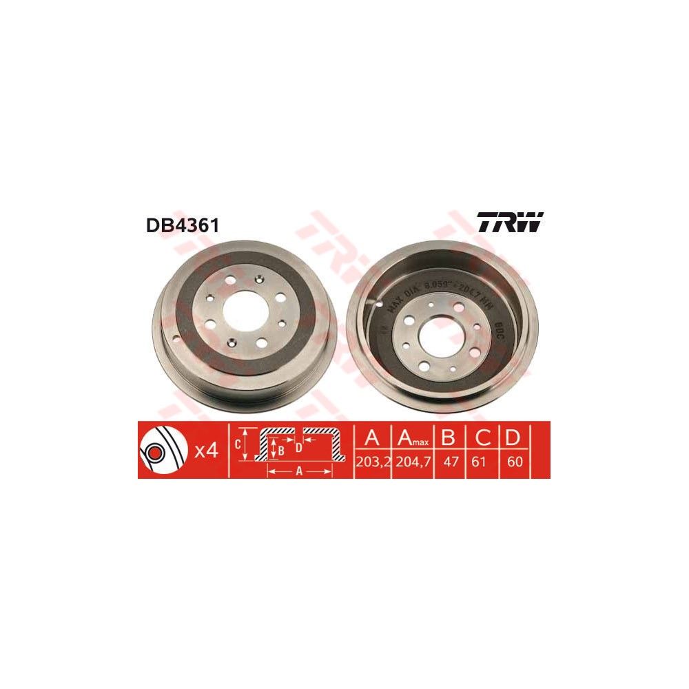 TRW Bremstrommel DB4361