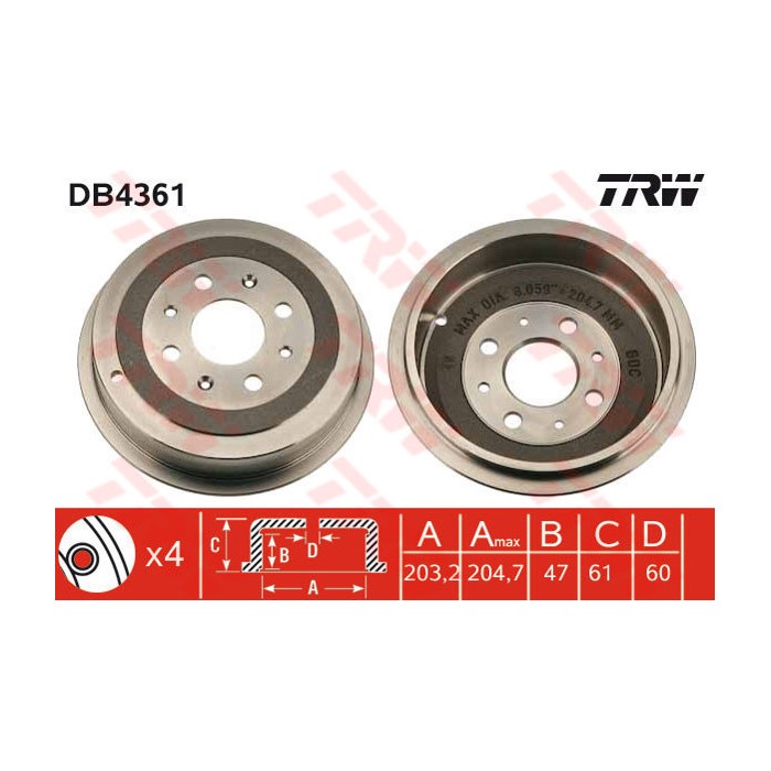 TRW Bremstrommel DB4361