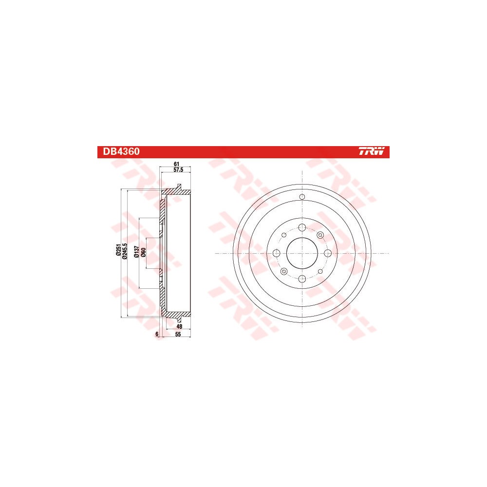 TRW Bremstrommel DB4360