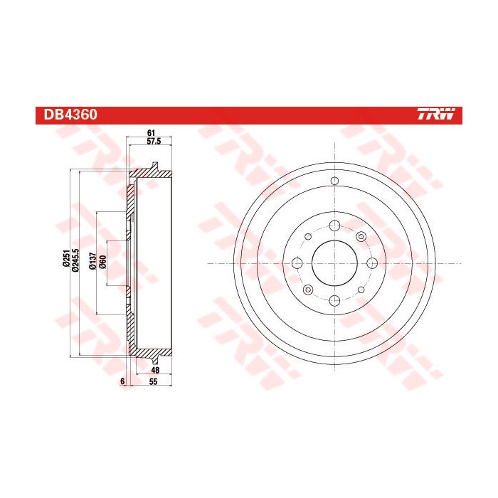 TRW Bremstrommel DB4360