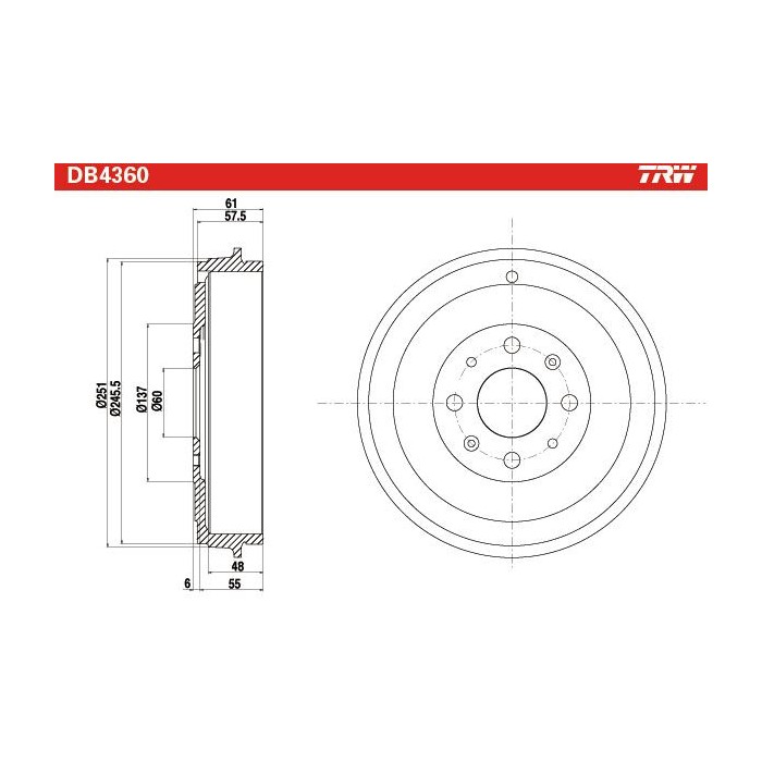 TRW Bremstrommel DB4360