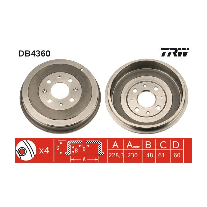 TRW Bremstrommel DB4360