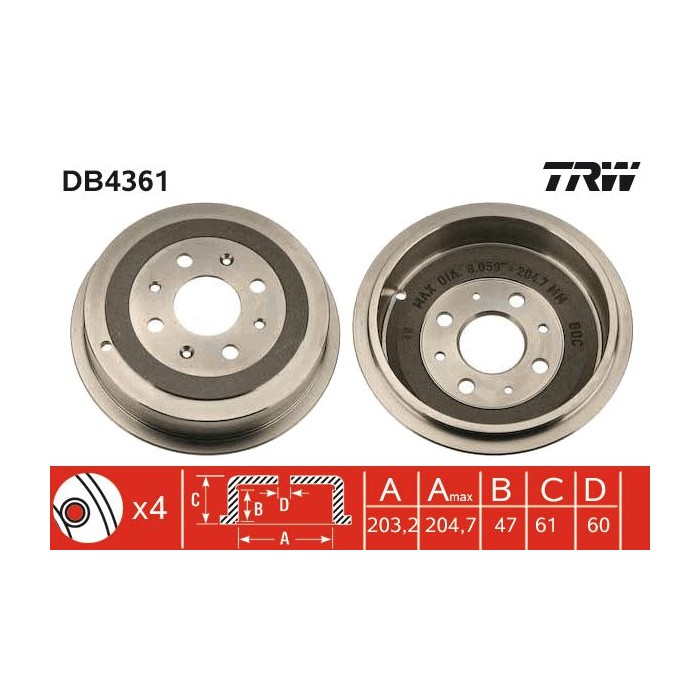 TRW Bremstrommel DB4361