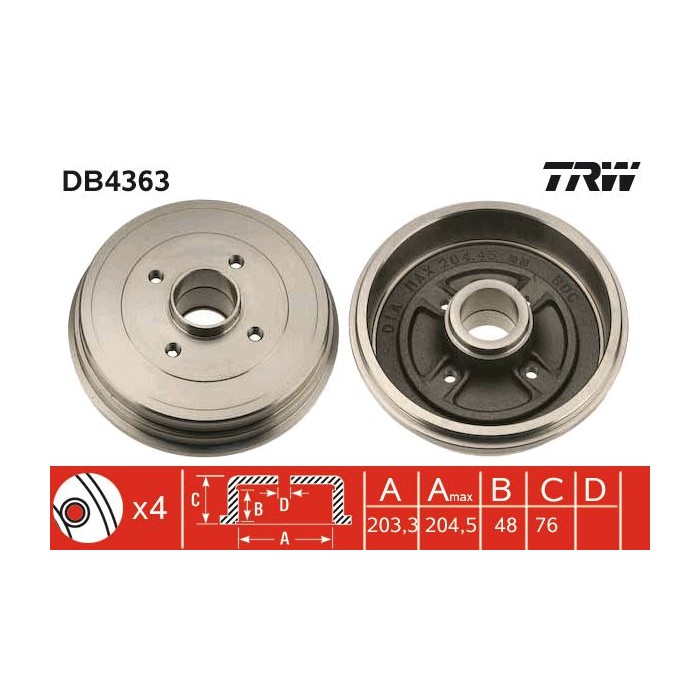 TRW Bremstrommel DB4363