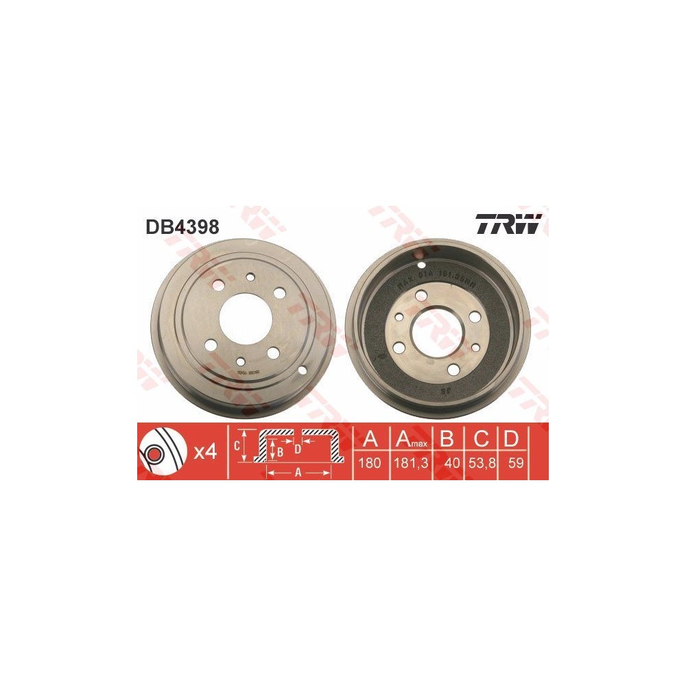 TRW Bremstrommel DB4398