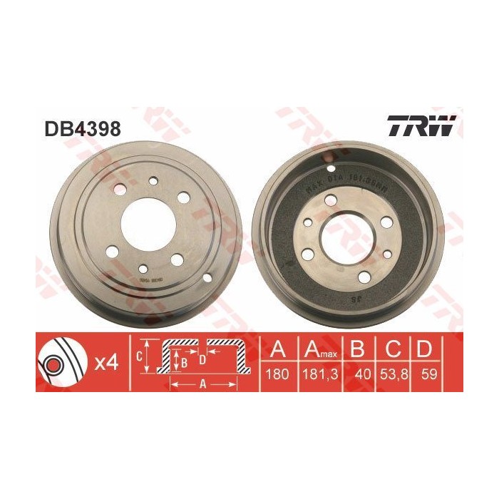 TRW Bremstrommel DB4398