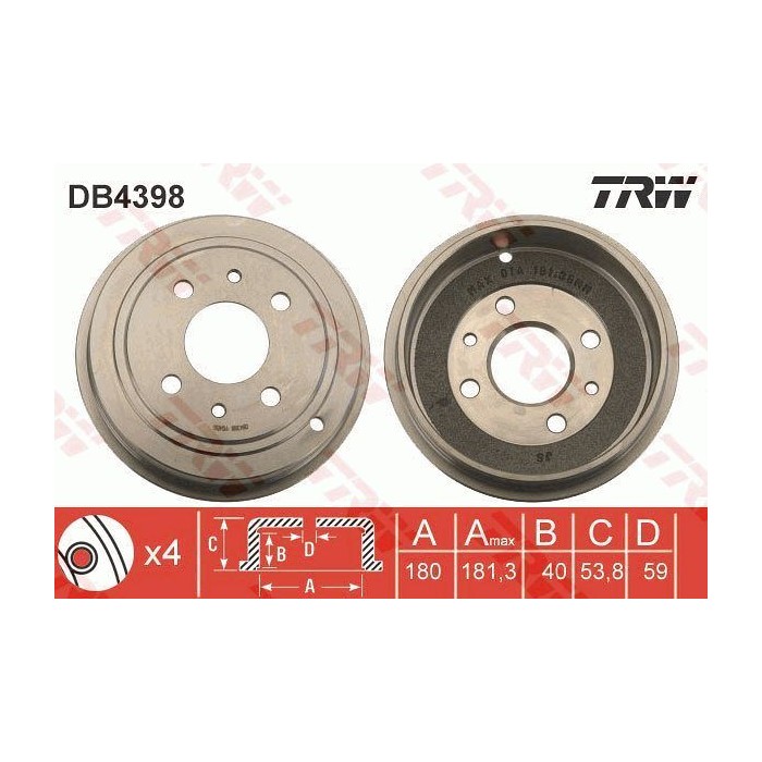 TRW Bremstrommel DB4398