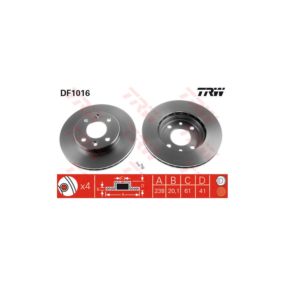 TRW Bremsscheibe DF1016