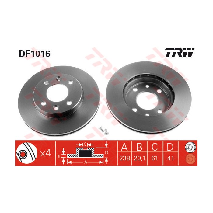 TRW Bremsscheibe DF1016