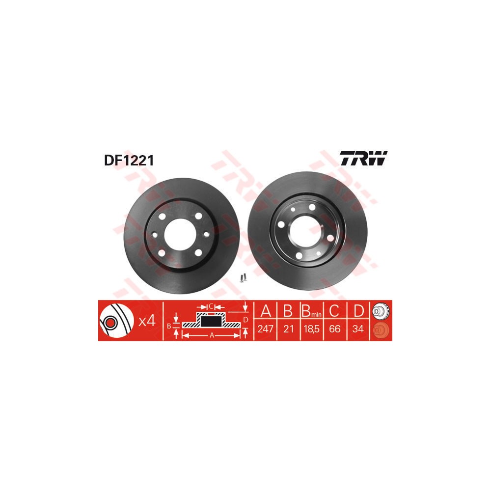 TRW Bremsscheibe DF1221