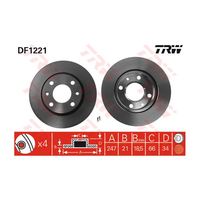 TRW Bremsscheibe DF1221