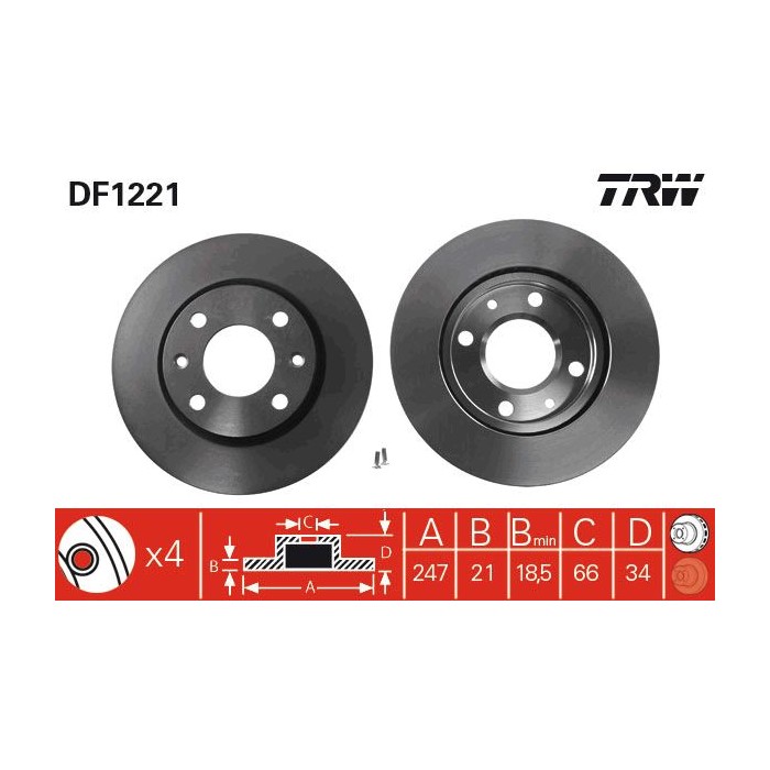 TRW Bremsscheibe DF1221