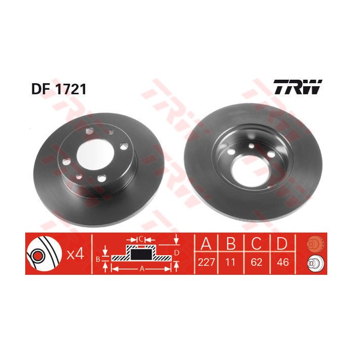 TRW Bremsscheibe DF1721