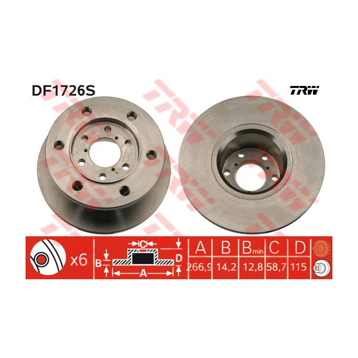 TRW Bremsscheibe DF1726S