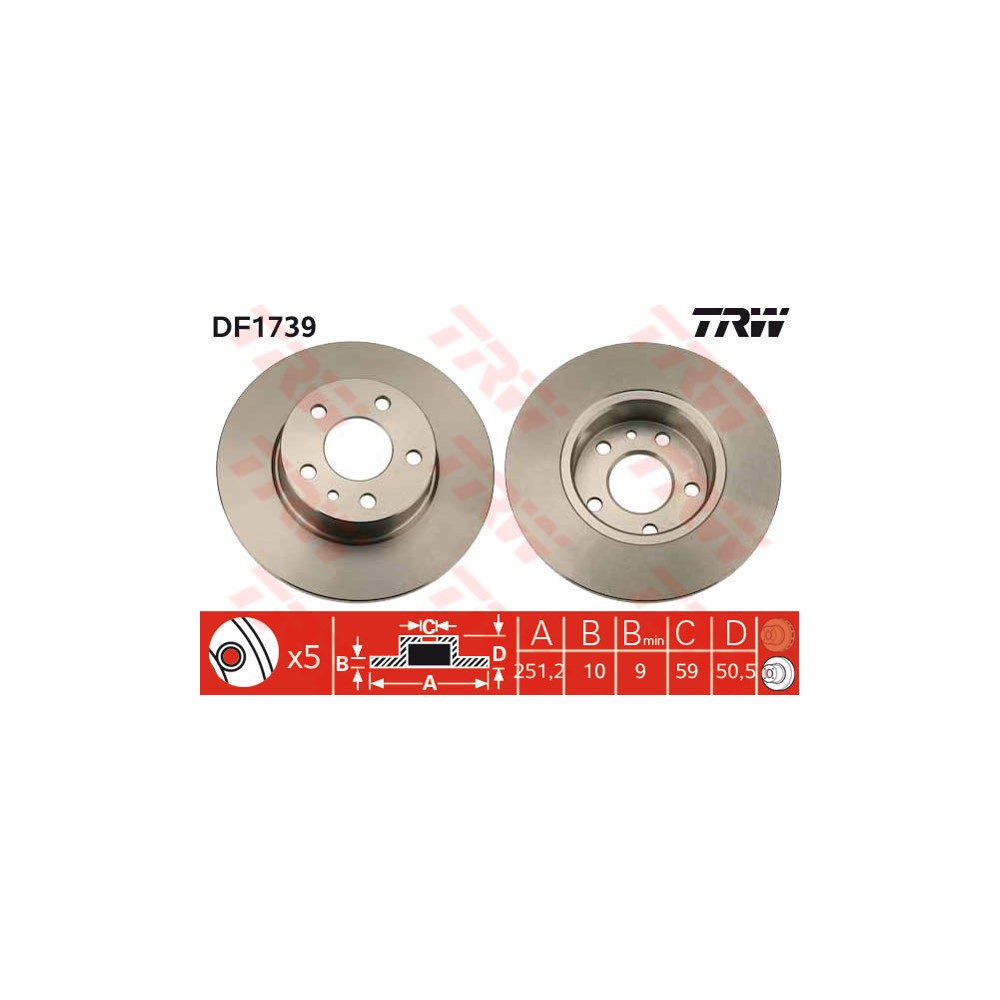 TRW Bremsscheibe DF1739
