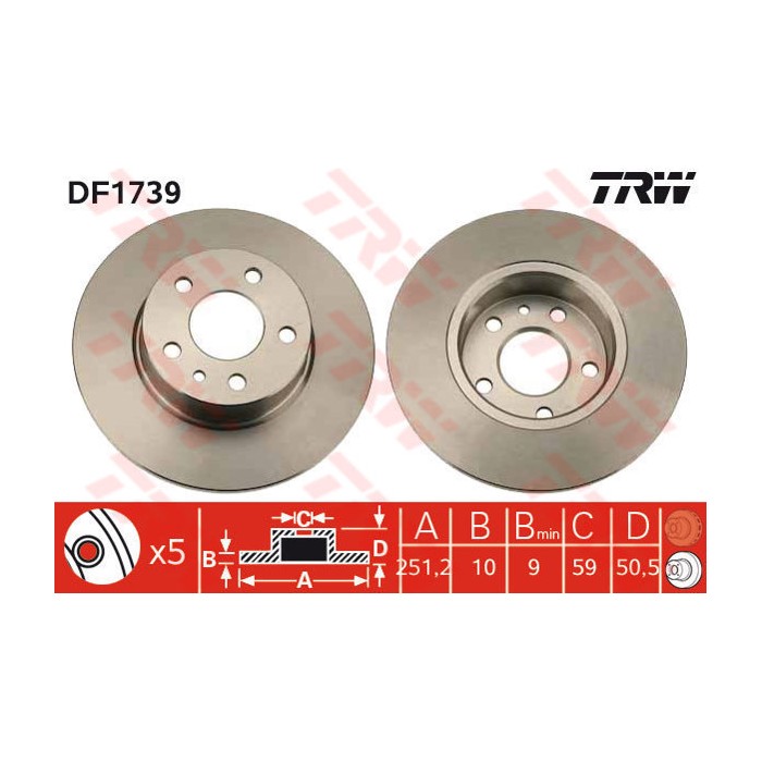 TRW Bremsscheibe DF1739