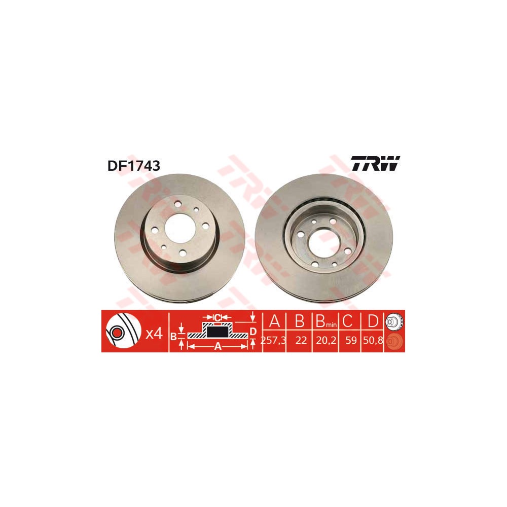 TRW Bremsscheibe DF1743