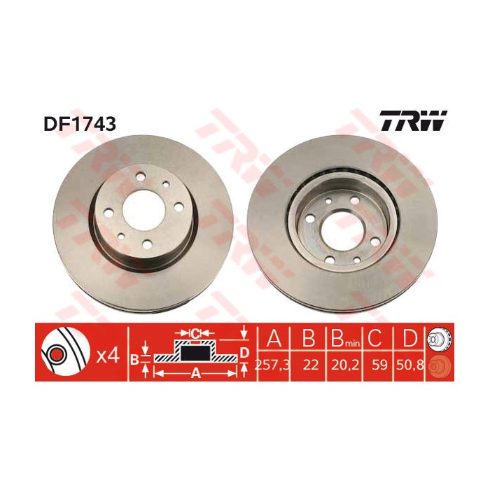 TRW Bremsscheibe DF1743