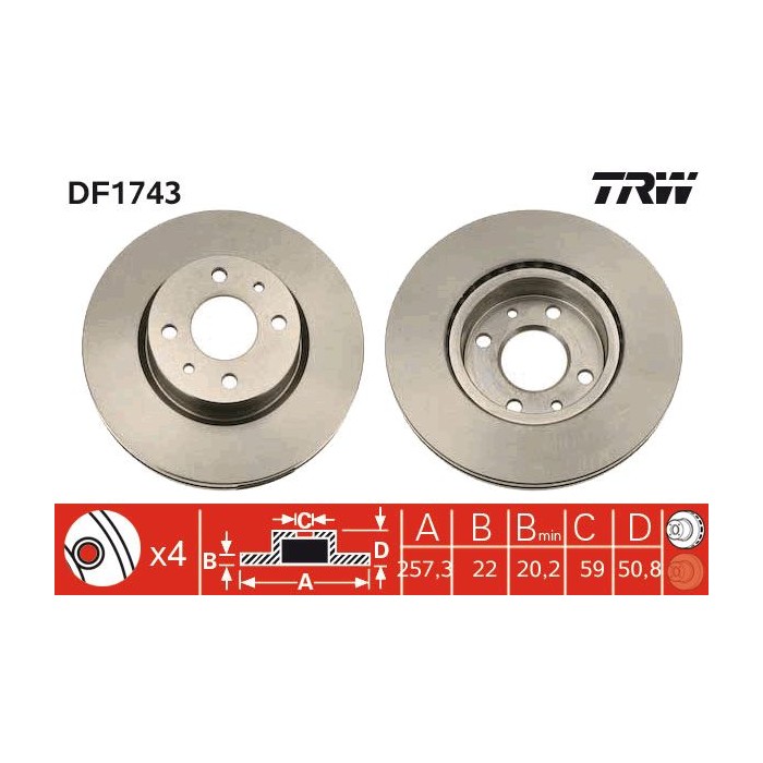 TRW Bremsscheibe DF1743