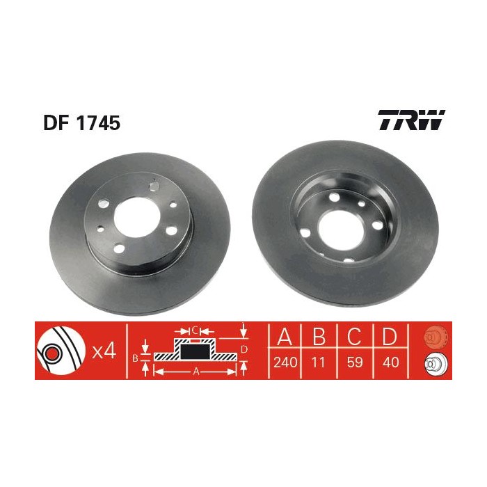 TRW Bremsscheibe DF1745