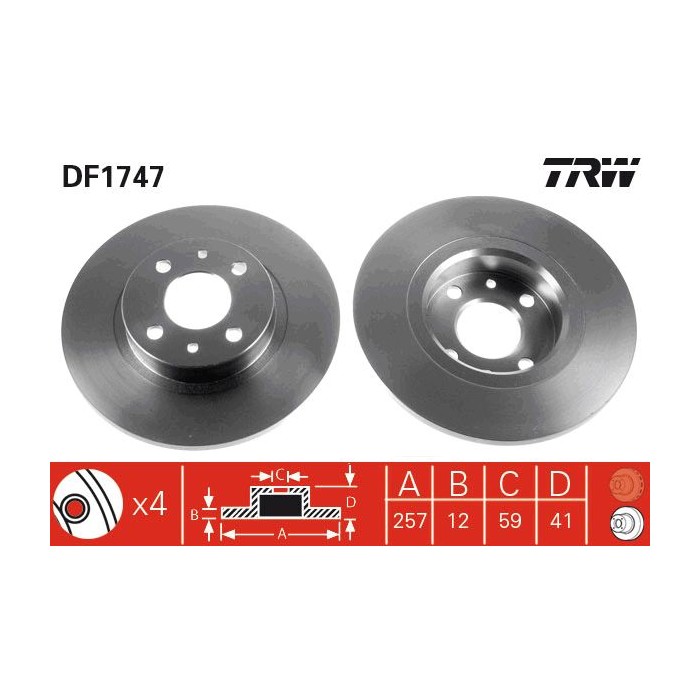 TRW Bremsscheibe DF1747