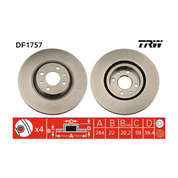 TRW Bremsscheibe DF1757
