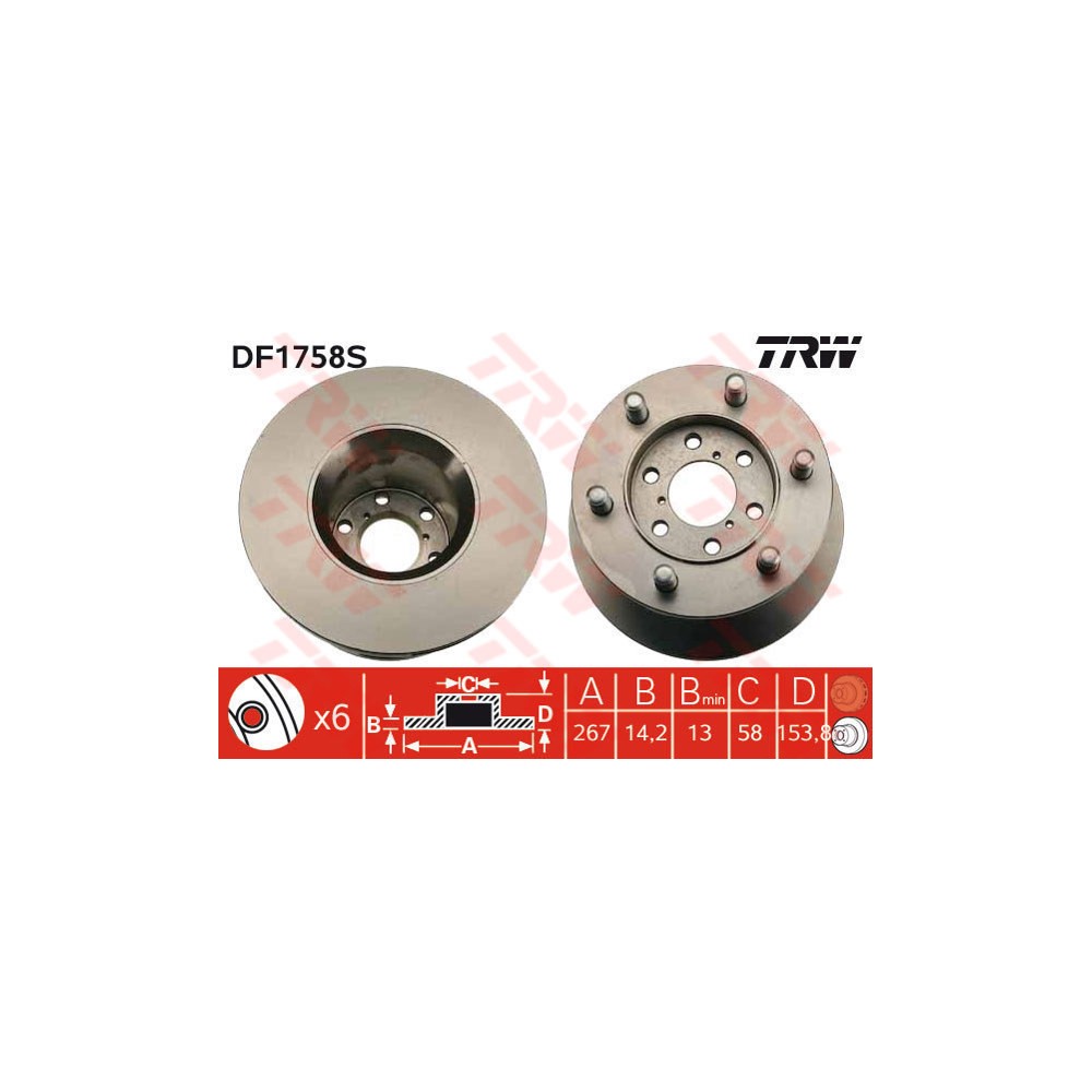 TRW Bremsscheibe DF1758S