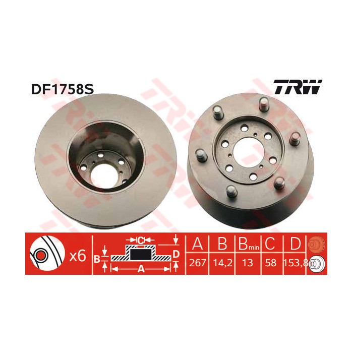 TRW Bremsscheibe DF1758S