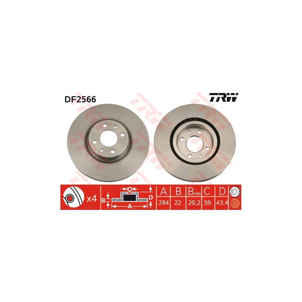 TRW Bremsscheibe DF2566