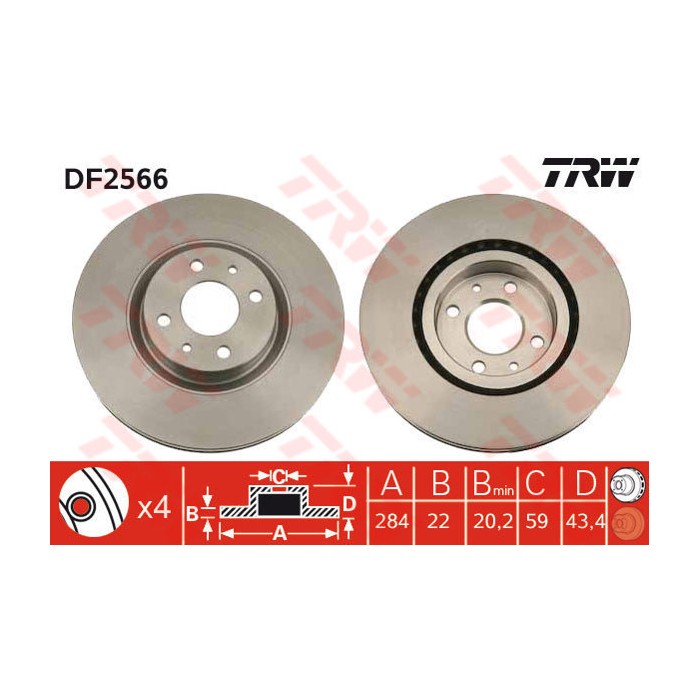 TRW Bremsscheibe DF2566