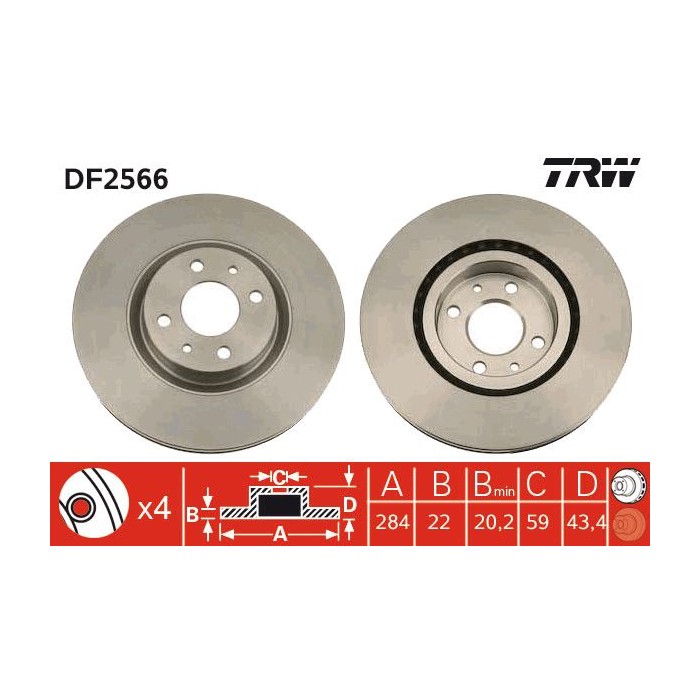 TRW Bremsscheibe DF2566