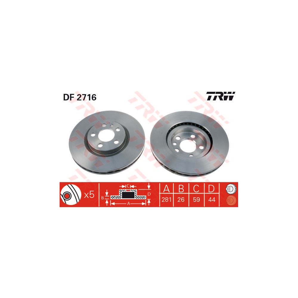TRW Bremsscheibe DF2716